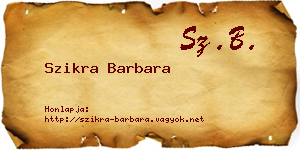Szikra Barbara névjegykártya