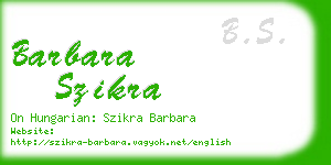barbara szikra business card